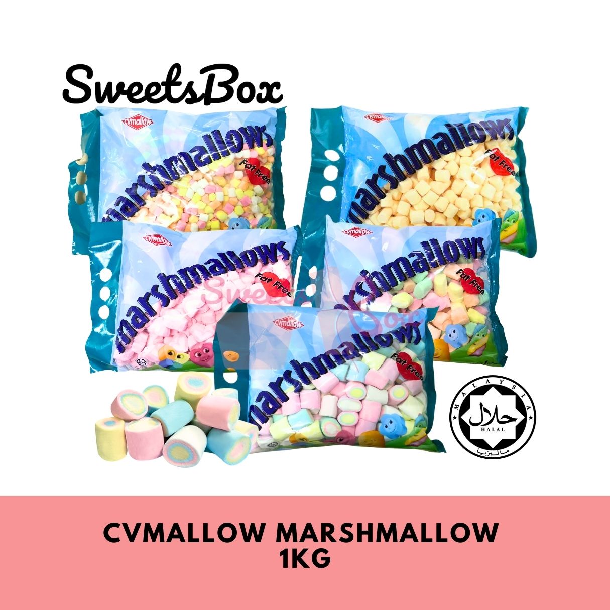 CVMallow Marshmallow 1kg - Halal Marshmallow